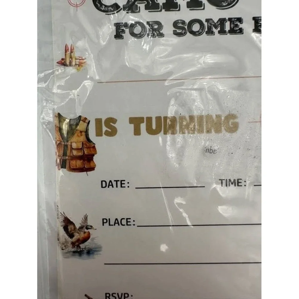 Youre Invited Hunting Theme Birthday Party Invitations with Envelopes Set